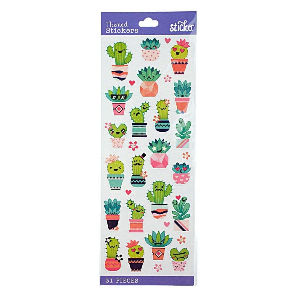 GWP New Sticko Stickers Cactus Cacti Succulent Plant Art Craft Scrapbooking